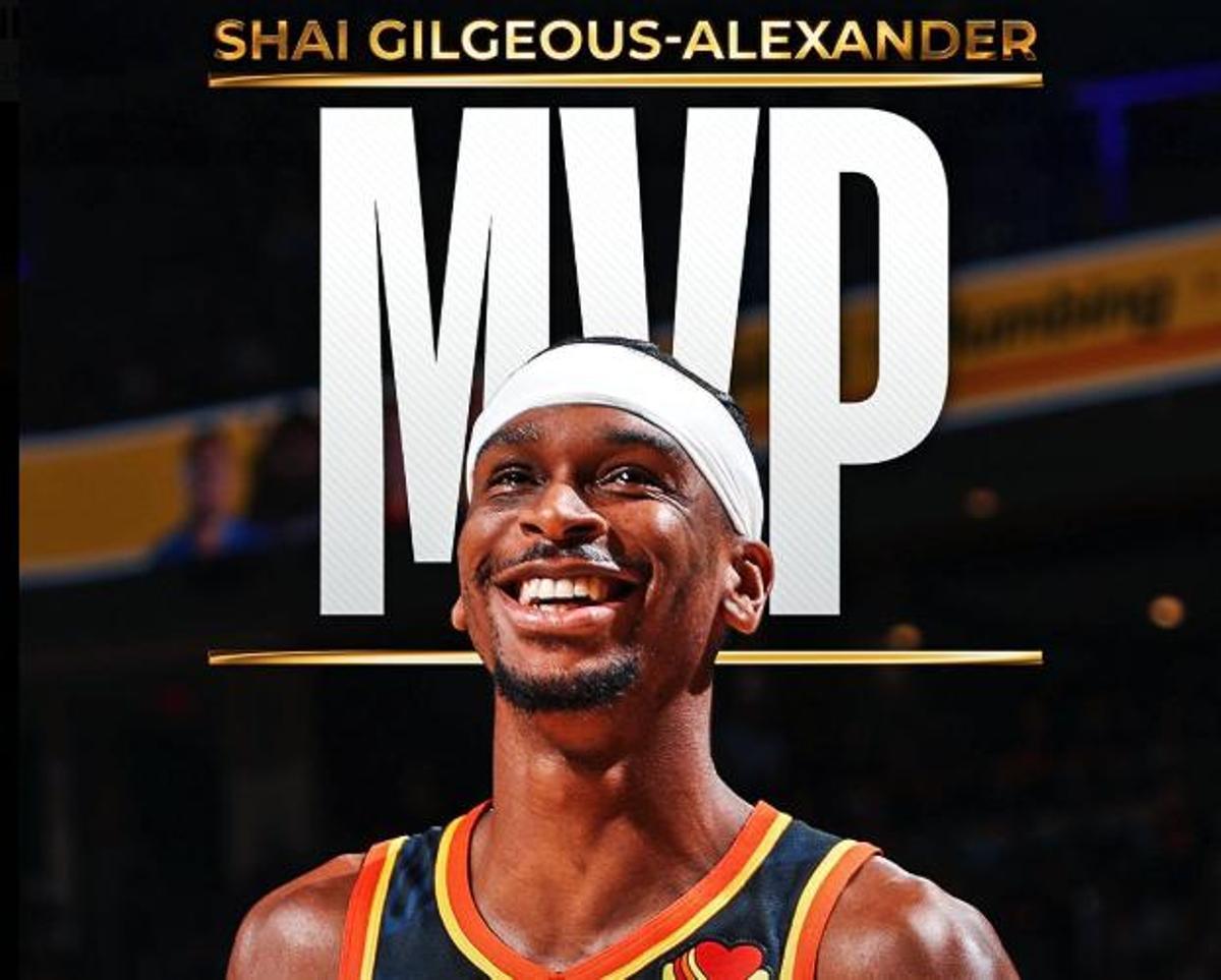 Shai Gilgeous-Alexander, jugador de Oklahoma City Thunder, MVP de la NBA en la temporada 2024-25