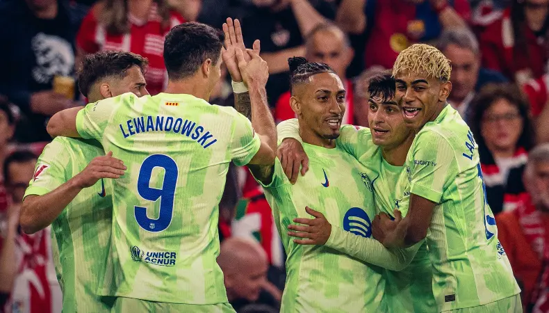 Doblete de Robert Lewandowski en la goleada de Barcelona frente a Athletic Bilbao