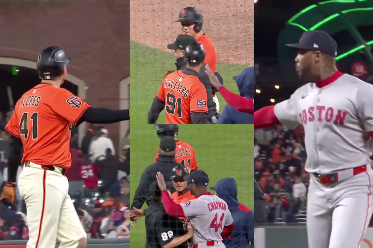 Aroldis chapman y wilmer flores se dicen de todo al final del juego