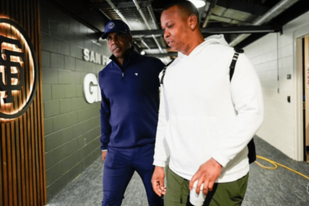 Barry bonds recibe a rafael devers con los brazos abiertos en san francisco
