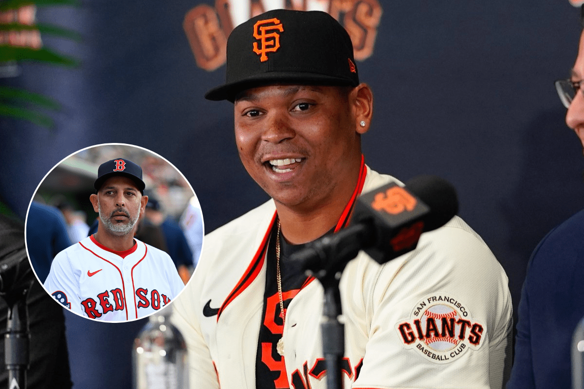 Rafael devers y lo que dijo sobre los red sox en presentación con los gigantes