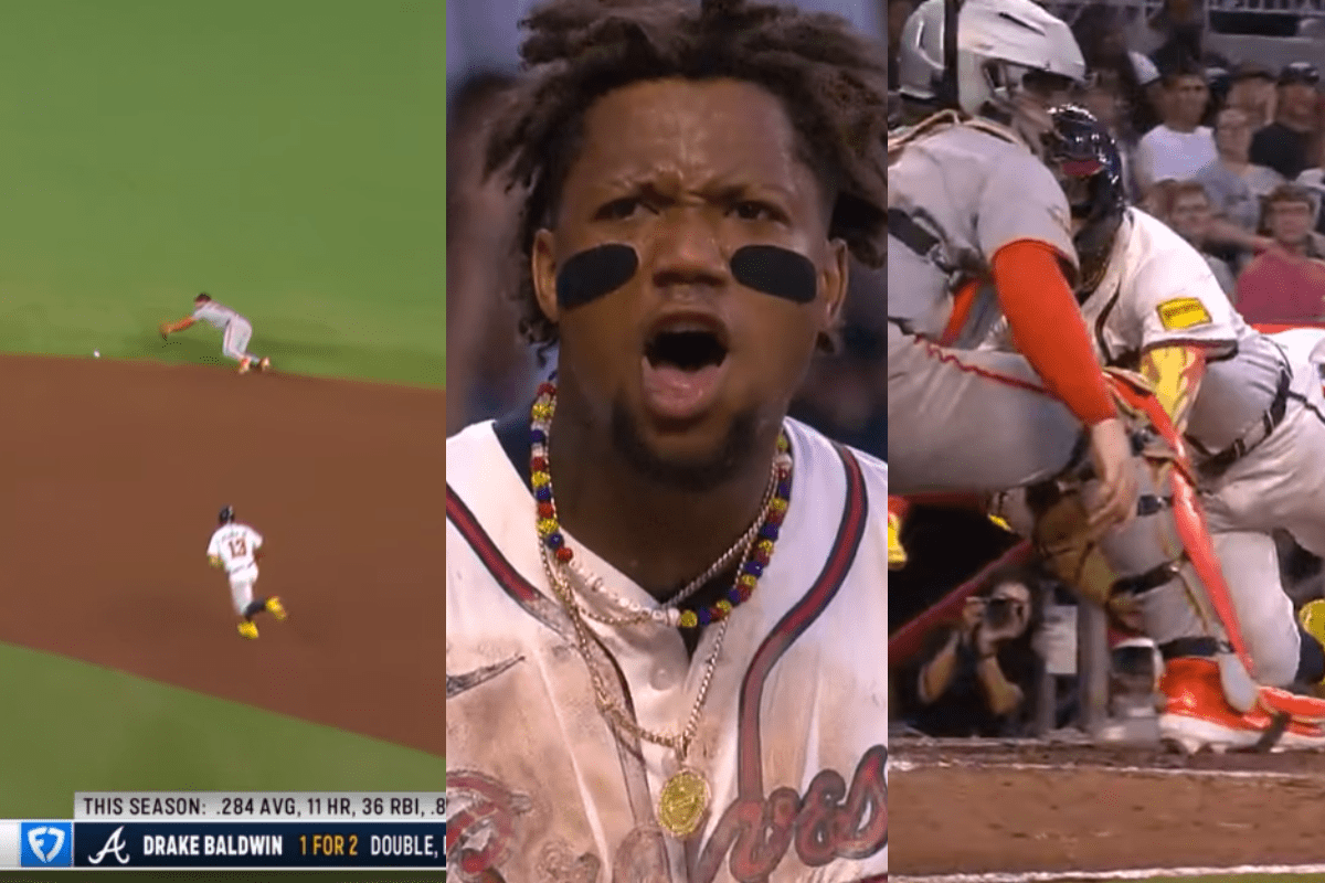 Ronald acuña jr. Humilla a los gigantes anotando desde primera con un sencillo
