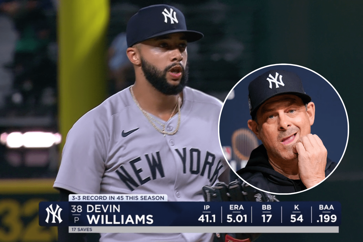 Lo que dijo aaron boone sobre devin williams tirando otro juego a la basura