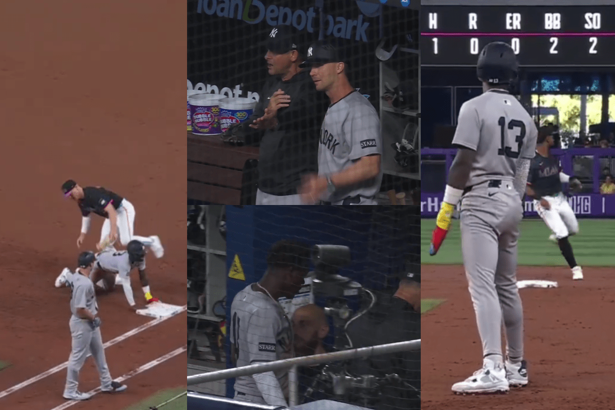 Yankees-marlins-jazz-chisholm-jr-error-aaron-boone-coach-primera-base