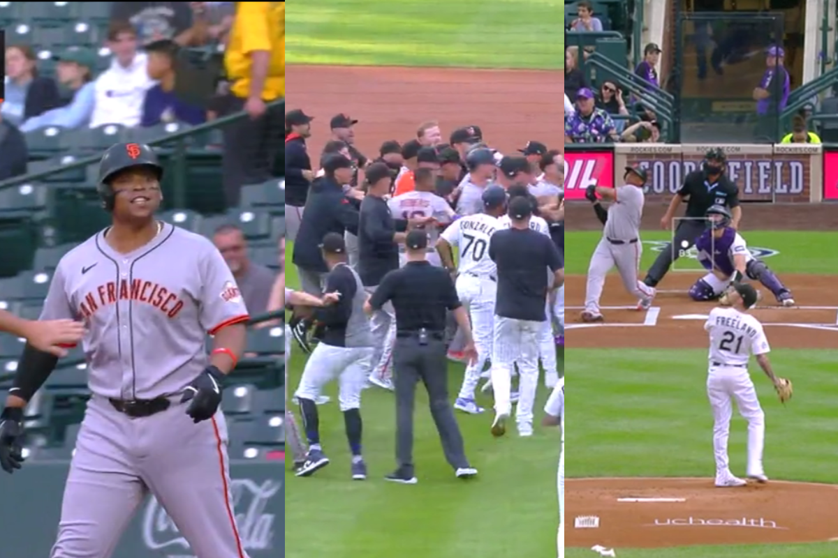 Rafael devers la saca y se arma pelea ante los rockies de colorado