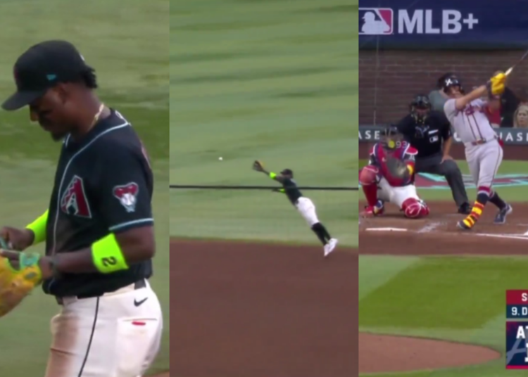 MLB Batazo a 104 millas rompe el guante de Geraldo Perdomo